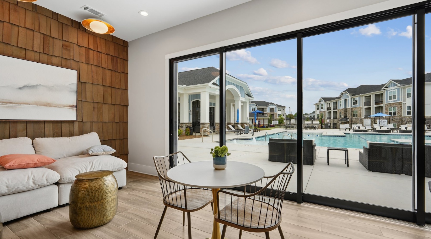 pool view and access from clubhouse
