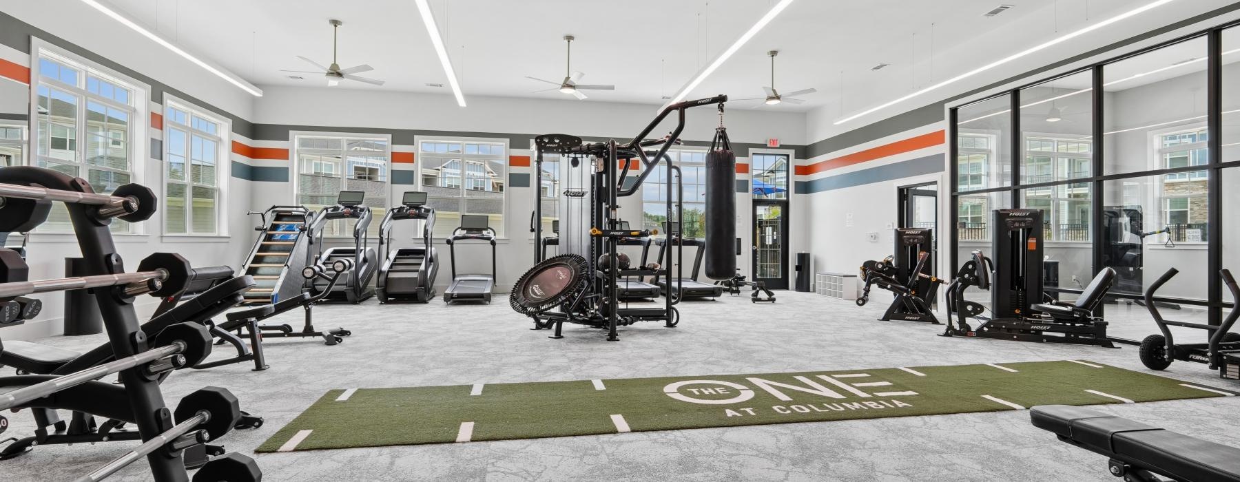 a gym with exercise equipment